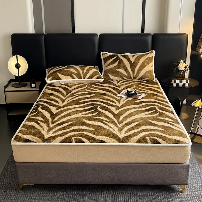 91家纺网 家纺一手货源 找家纺 极简 2025新款牛奶绒保暖单床笠 床笠单件 弗洛朗-咖