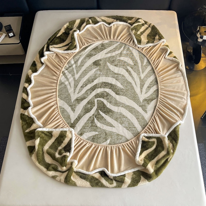 91家纺网 家纺一手货源 找家纺 极简 2025新款牛奶绒保暖单床笠 床笠单件 弗洛朗-绿