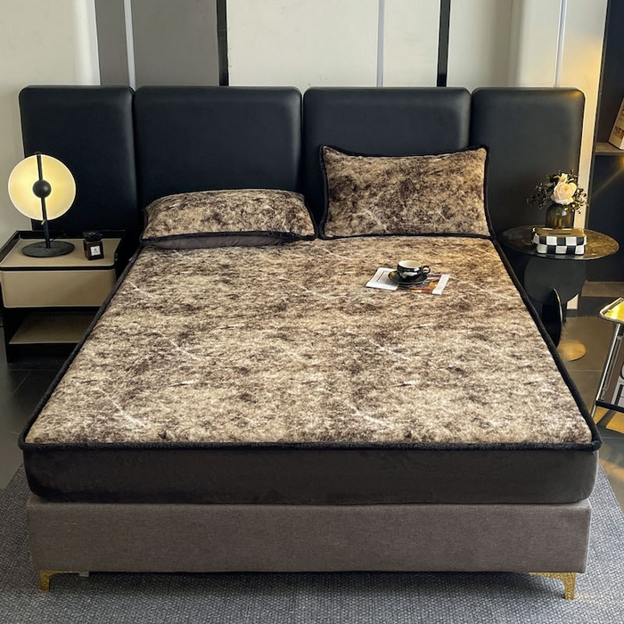 91家纺网 家纺一手货源 找家纺 极简 2025新款牛奶绒保暖单床笠 床笠单件 莉雅-灰