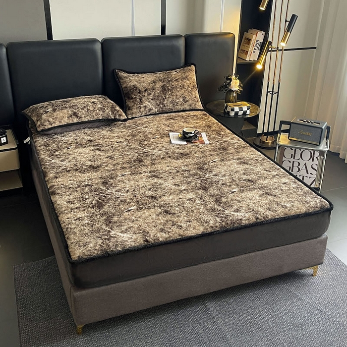 91家纺网 家纺一手货源 找家纺 极简 2025新款牛奶绒保暖单床笠 床笠单件 莉雅-灰