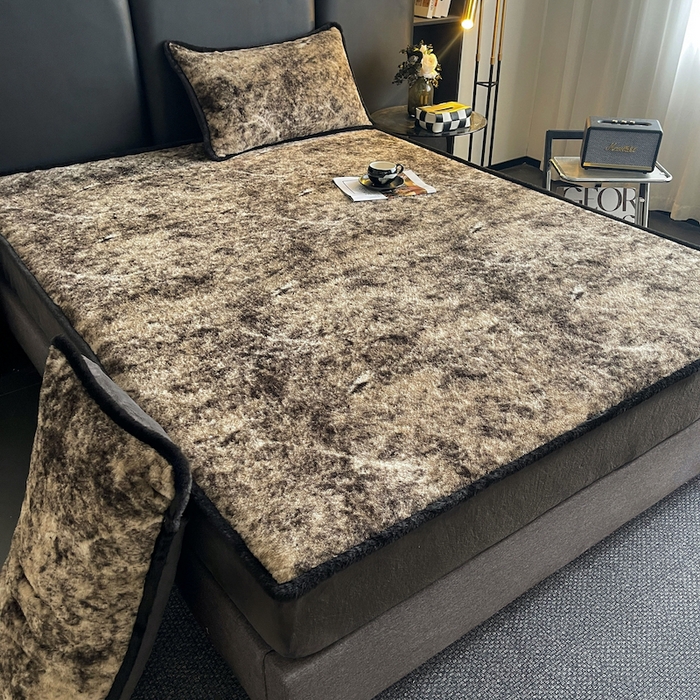 91家纺网 家纺一手货源 找家纺 极简 2025新款牛奶绒保暖单床笠 床笠单件 莉雅-灰