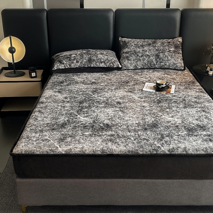 91家纺网 家纺一手货源 找家纺 极简 2025新款牛奶绒保暖单床笠 床笠单件 莉雅-蓝