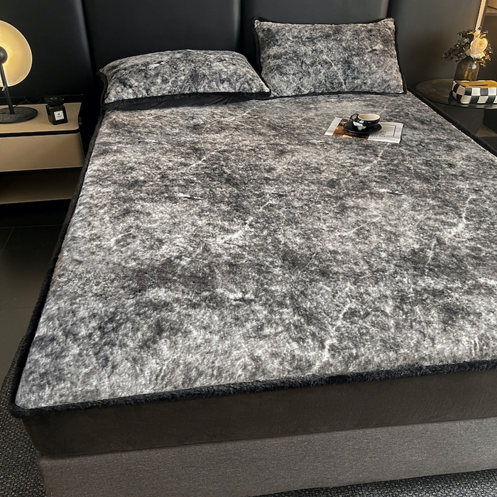 91家纺网 家纺一手货源 找家纺 极简 2025新款牛奶绒保暖单床笠 床笠单件 莉雅-蓝