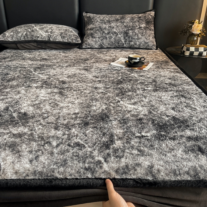 91家纺网 家纺一手货源 找家纺 极简 2025新款牛奶绒保暖单床笠 床笠单件 莉雅-蓝