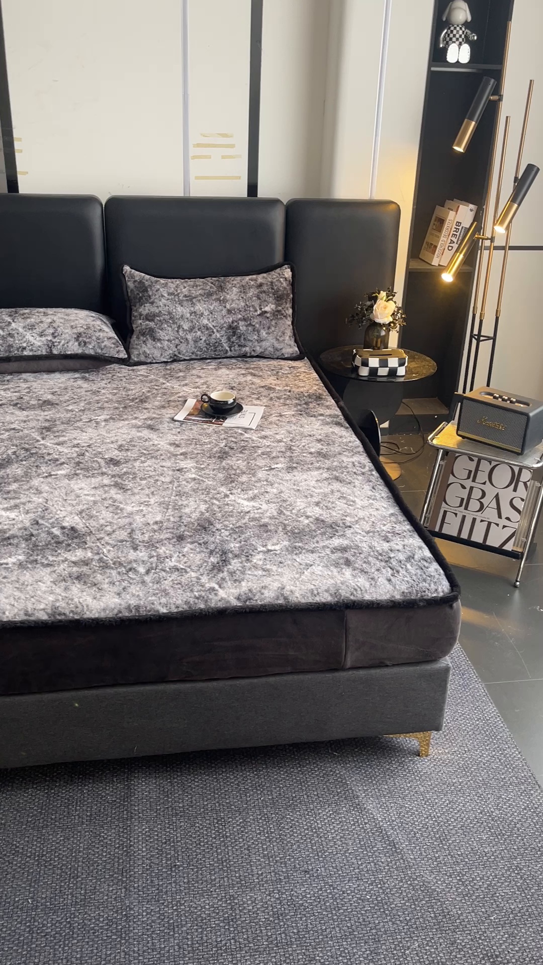 91家纺网 家纺一手货源 找家纺 极简 2025新款牛奶绒保暖单床笠 床笠单件 莉雅-蓝