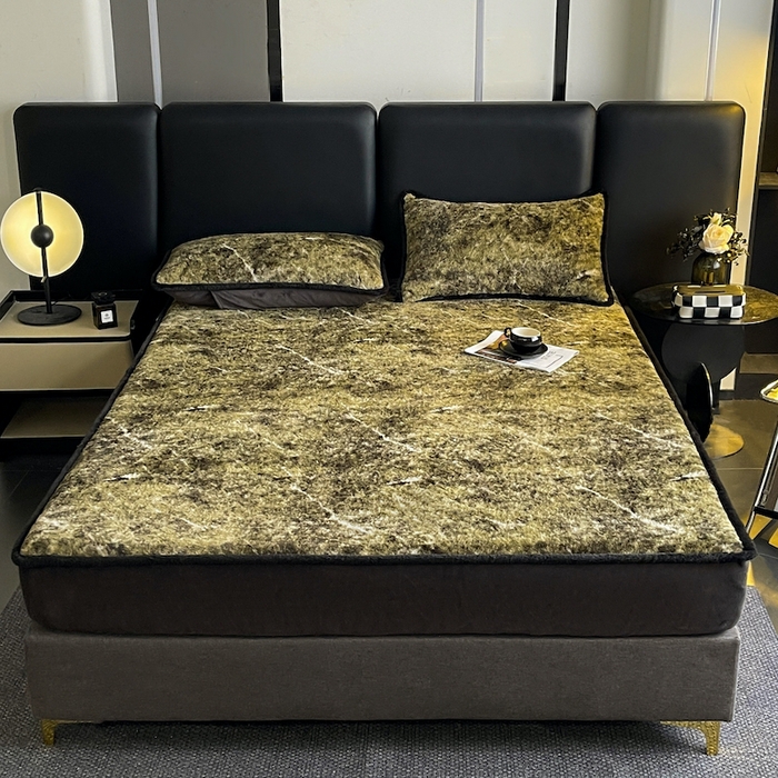 91家纺网 家纺一手货源 找家纺 极简 2025新款牛奶绒保暖单床笠 床笠单件 莉雅-绿