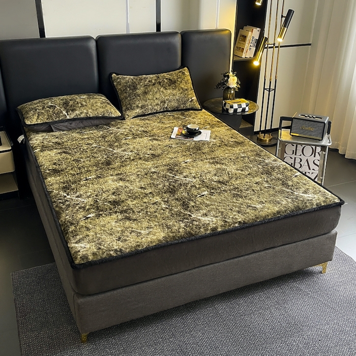 91家纺网 家纺一手货源 找家纺 极简 2025新款牛奶绒保暖单床笠 床笠单件 莉雅-绿