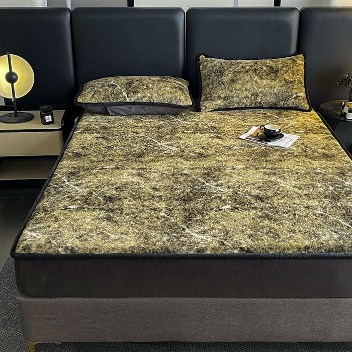 91家纺网 家纺一手货源 找家纺 极简 2025新款牛奶绒保暖单床笠 床笠单件 莉雅-绿