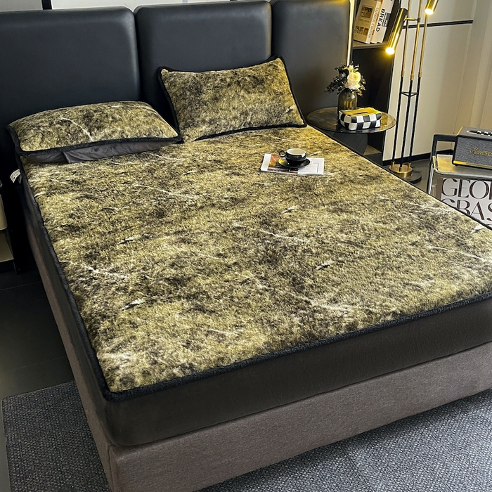 91家纺网 家纺一手货源 找家纺 极简 2025新款牛奶绒保暖单床笠 床笠单件 莉雅-绿