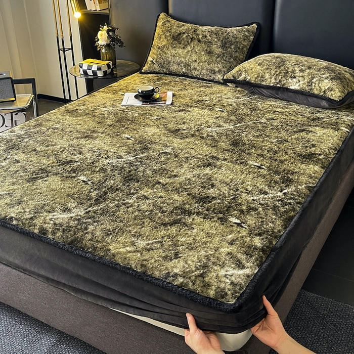 91家纺网 家纺一手货源 找家纺 极简 2025新款牛奶绒保暖单床笠 床笠单件 莉雅-绿