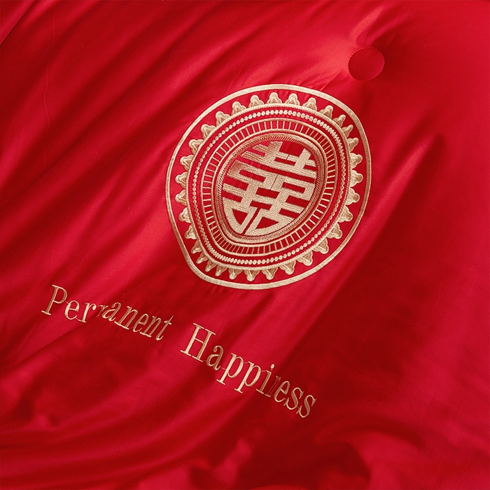 91家纺网 家纺一手货源 找家纺 （总）纪梵茜 2025新款全棉婚庆被芯长绒棉51%大豆纤维被子纯棉喜庆婚嫁大红冬被-喜事连连