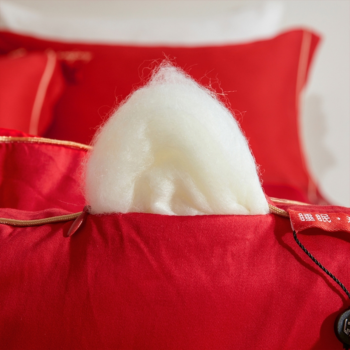 91家纺网 家纺一手货源 找家纺 （总）纪梵茜 2025新款全棉婚庆被芯长绒棉51%大豆纤维被子纯棉喜庆婚嫁大红冬被-喜事连连