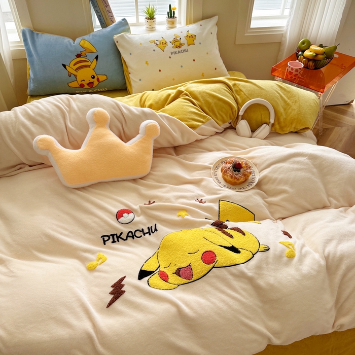 91家纺网 家纺一手货源 找家纺 （总）徕米家居 2025新款A类牛奶绒毛巾绣卡通四件套