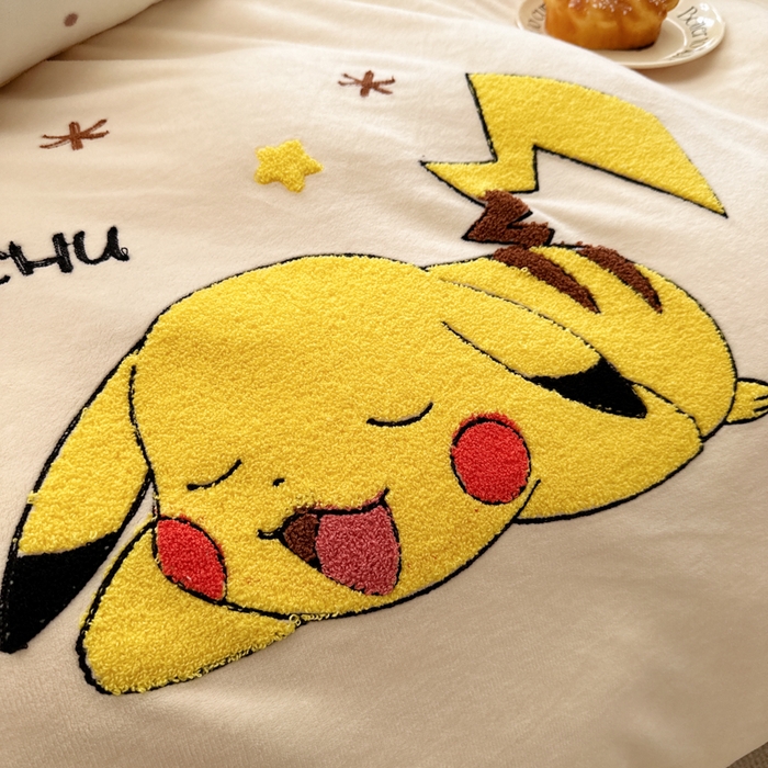 91家纺网 家纺一手货源 找家纺 （总）徕米家居 2025新款A类牛奶绒毛巾绣卡通四件套