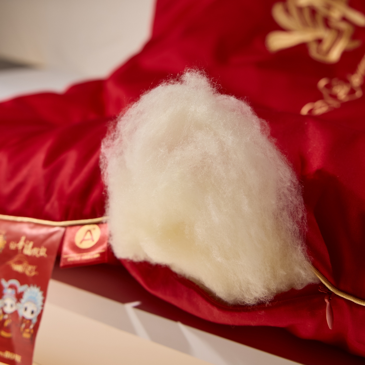 91家纺网 家纺一手货源 找家纺 （总）纪梵茜 2025新款全棉婚庆被芯长绒棉51%大豆纤维被子纯棉喜庆婚嫁大红冬被-喜嫁