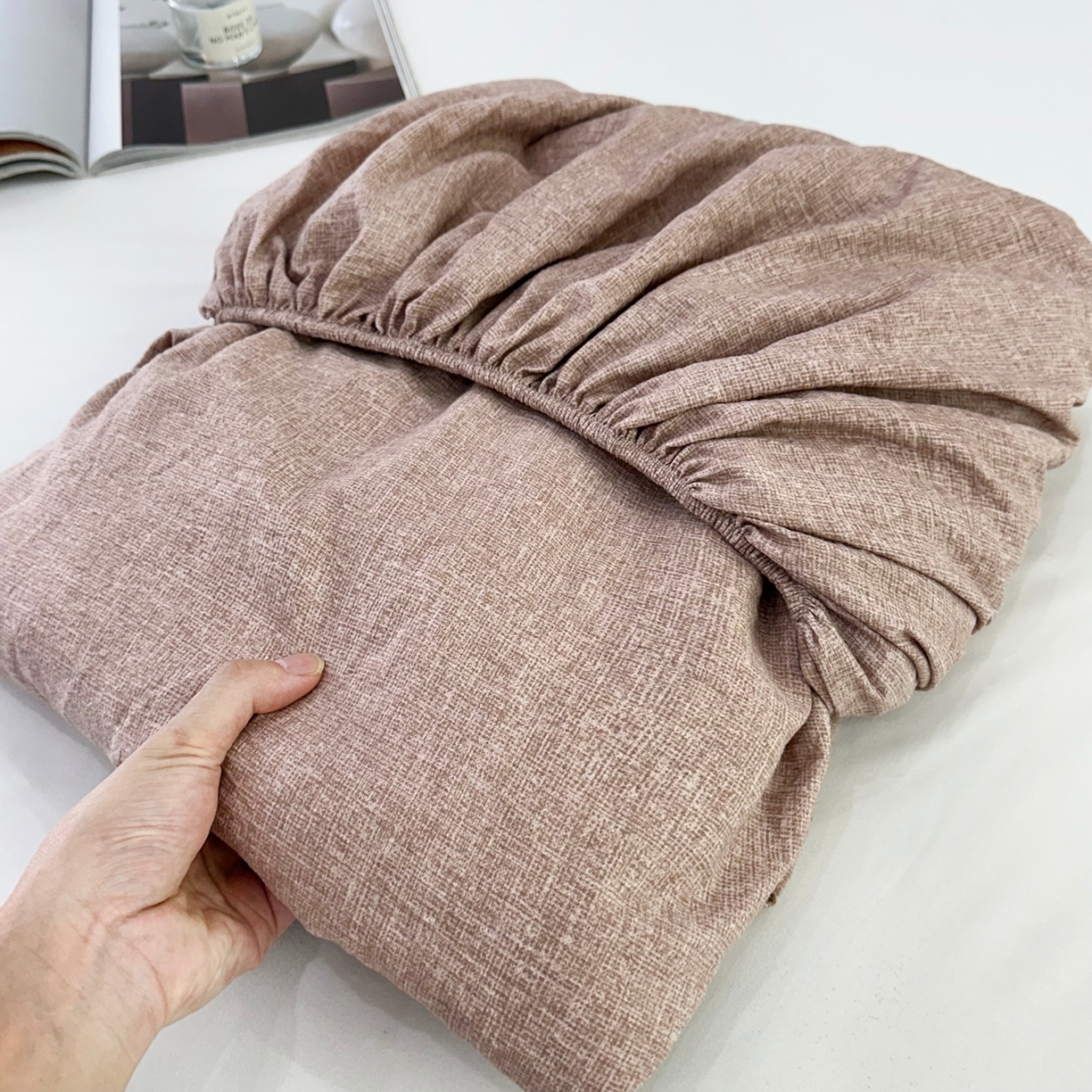 91家纺网 家纺一手货源 找家纺 （总）一比一家纺 2025新款高克重复古原麻床笠