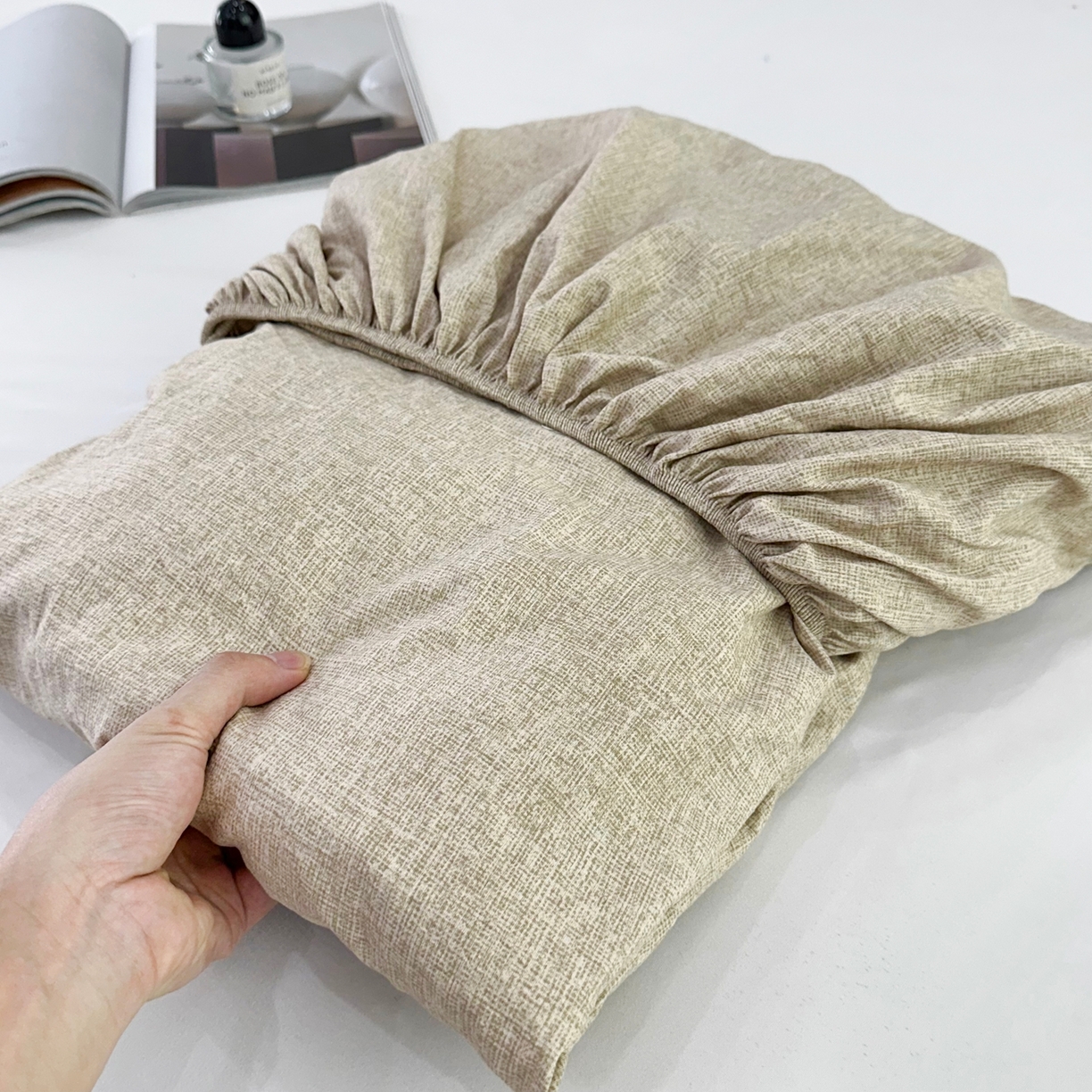 91家纺网 家纺一手货源 找家纺 （总）一比一家纺 2025新款高克重复古原麻床笠