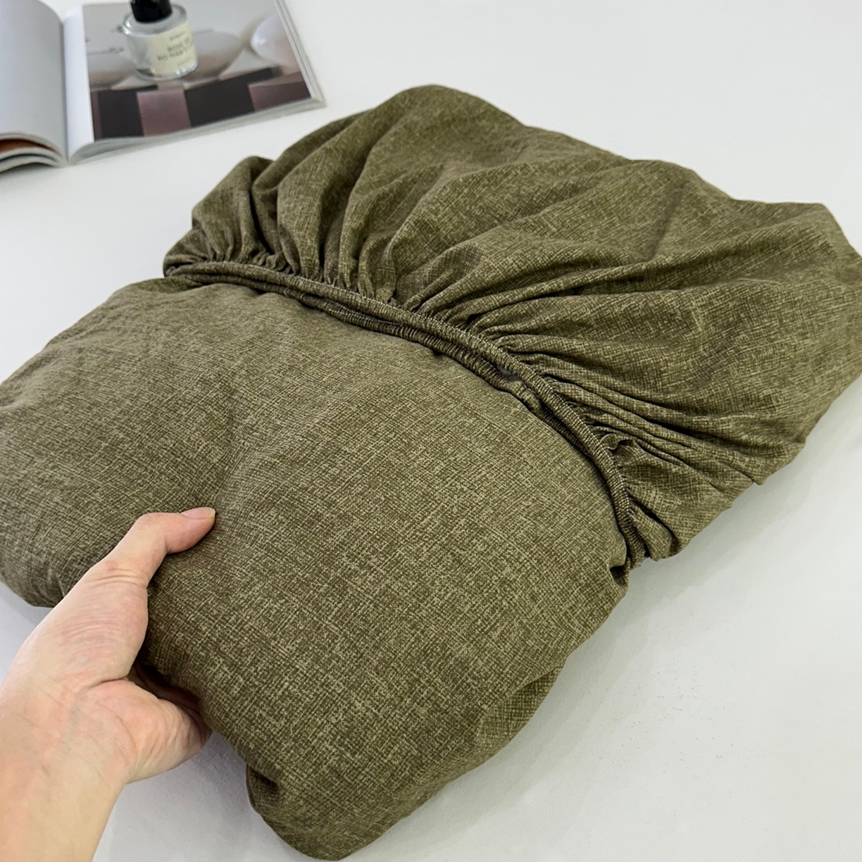 91家纺网 家纺一手货源 找家纺 （总）一比一家纺 2025新款高克重复古原麻床笠