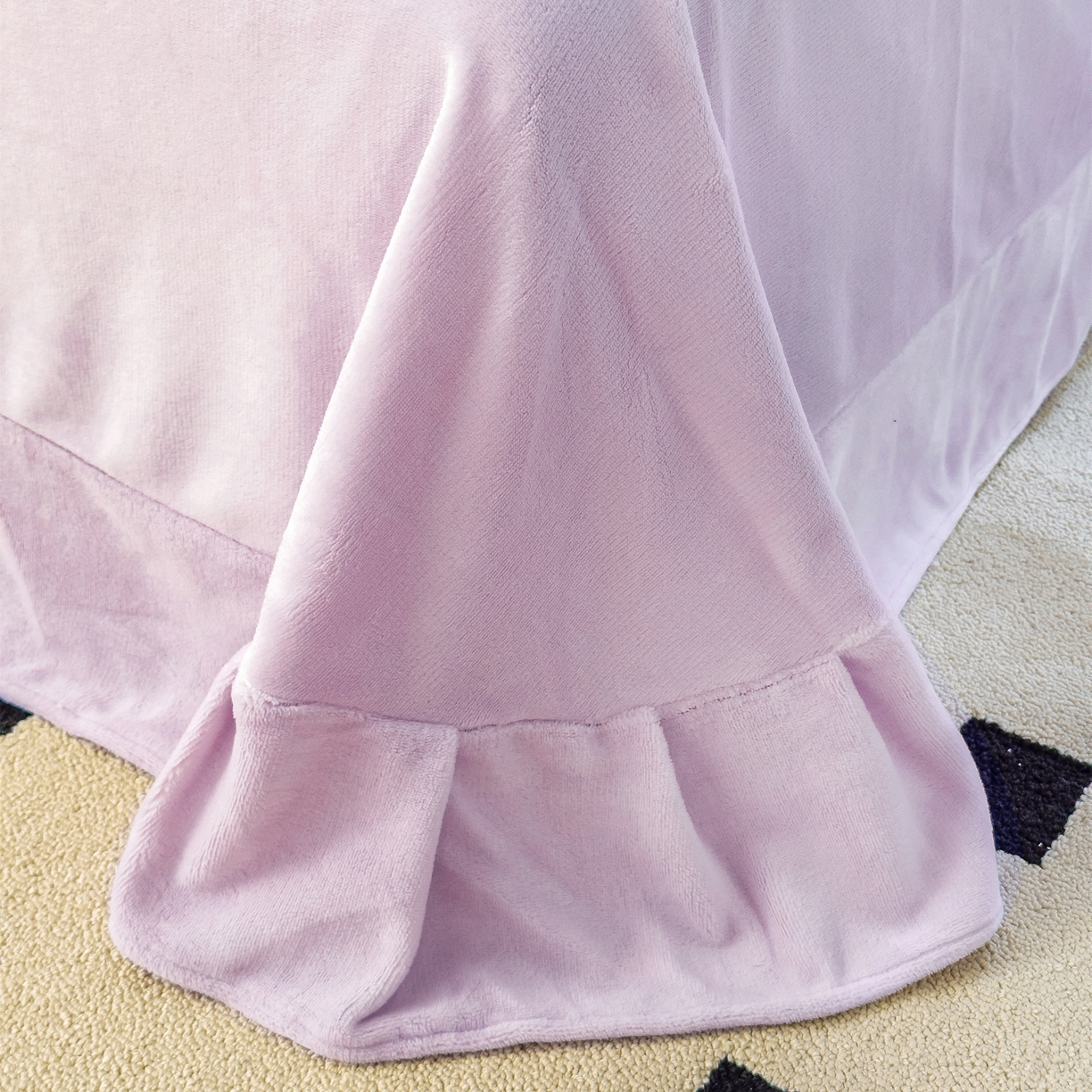 91家纺网 家纺一手货源 找家纺 卡初家居（原微来） 2025秋冬新款A类高克重加厚保暖亲肤牛奶绒四件套--蝶舞系列（提供买家秀） 蝶舞-优雅紫