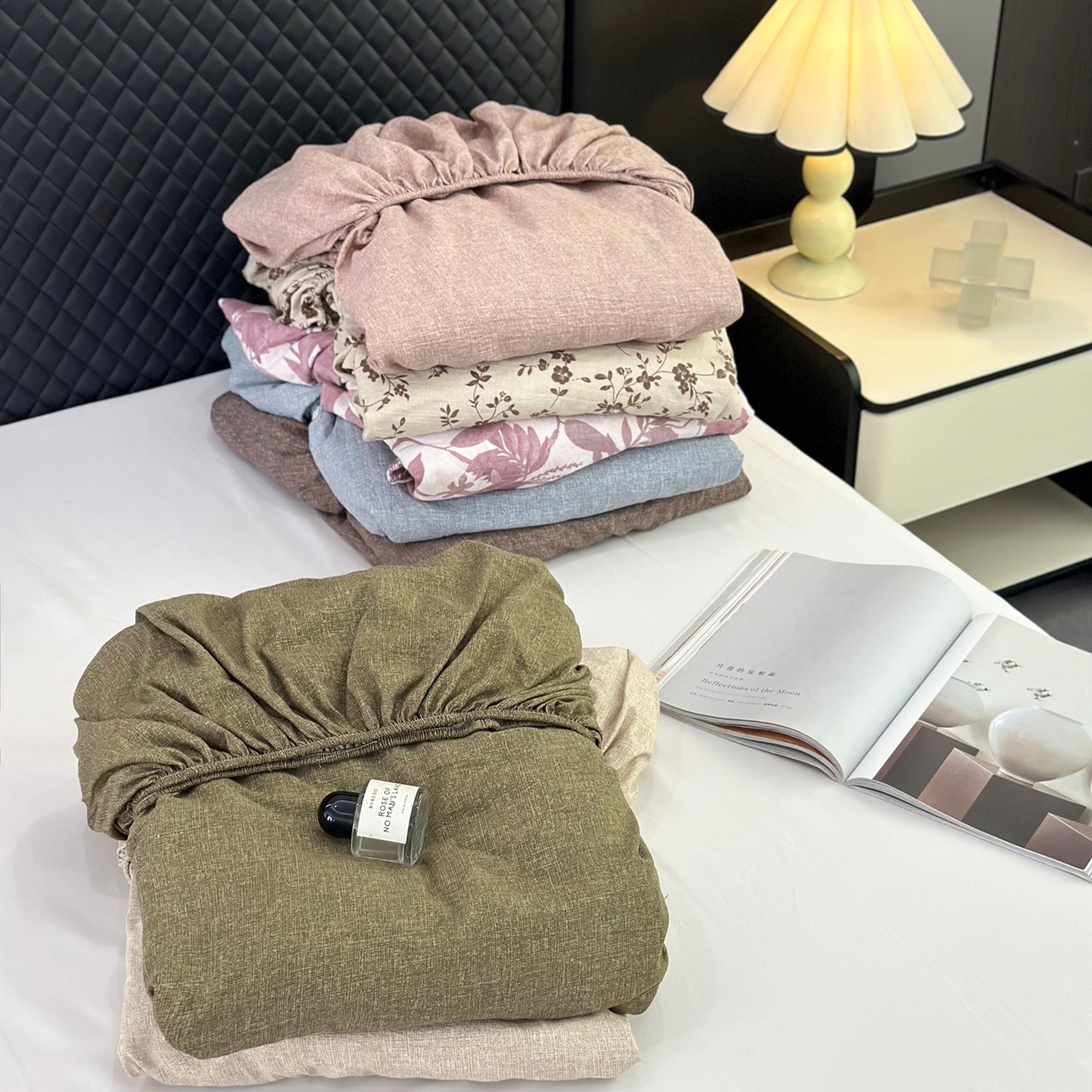 91家纺网 家纺一手货源 找家纺 （总）一比一家纺 2025新款高克重复古原麻床笠