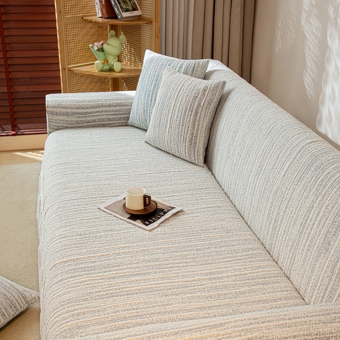 91家纺网 家纺一手货源 找家纺 沐沐家纺 2026新款星弦裙边款沙发套 星空灰