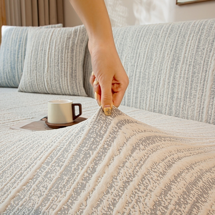 91家纺网 家纺一手货源 找家纺 沐沐家纺 2026新款星弦裙边款沙发套 星空灰