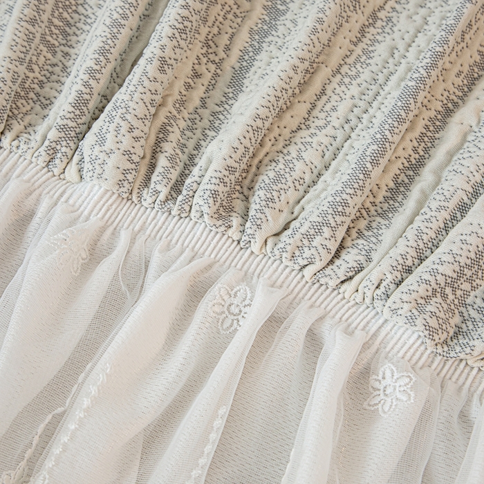 91家纺网 家纺一手货源 找家纺 沐沐家纺 2026新款星弦裙边款沙发套 星空灰