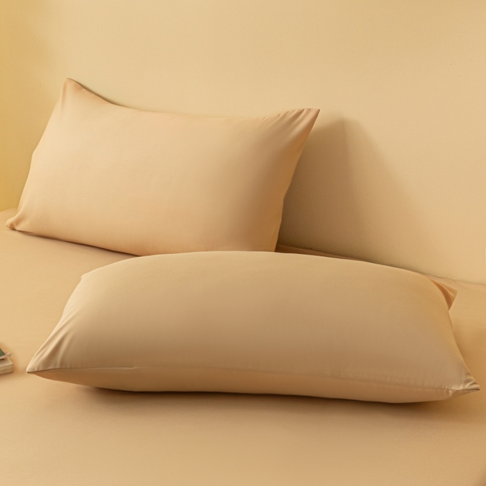 梵克保罗 2025新款简约纯色亲肤磨毛枕套 卡其