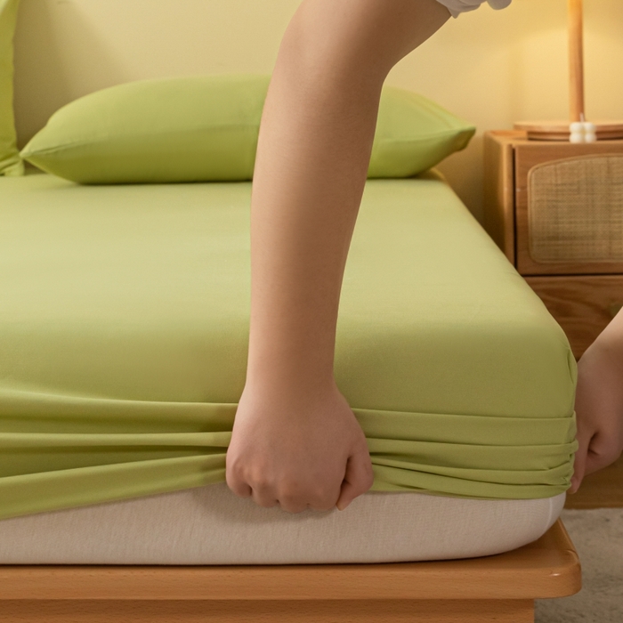 91家纺网 家纺一手货源 找家纺 （总）梵克保罗 2025新款简约纯色亲肤磨毛床笠