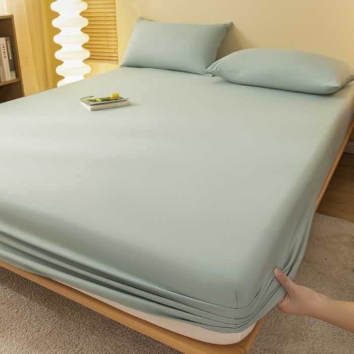 91家纺网 家纺一手货源 找家纺 （总）梵克保罗 2025新款简约纯色亲肤磨毛床笠