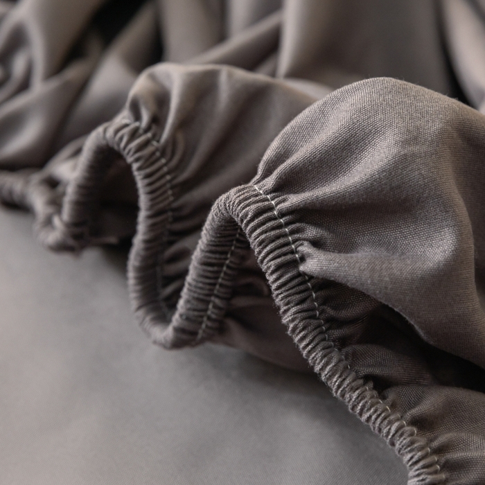 91家纺网 家纺一手货源 找家纺 梵克保罗 2025新款简约纯色亲肤磨毛床笠 深灰