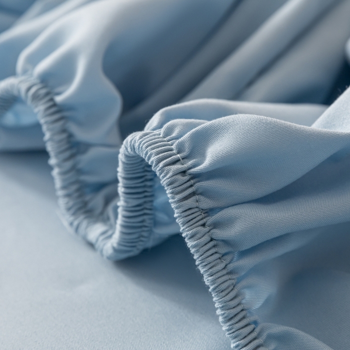 91家纺网 家纺一手货源 找家纺 梵克保罗 2025新款简约纯色亲肤磨毛床笠 天蓝