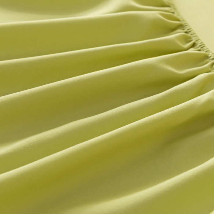 91家纺网 家纺一手货源 找家纺 梵克保罗 2025新款简约纯色亲肤磨毛床笠 草绿