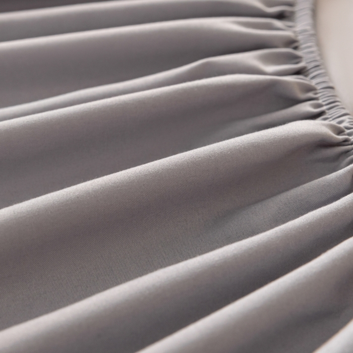 91家纺网 家纺一手货源 找家纺 梵克保罗 2025新款简约纯色亲肤磨毛床笠 浅灰