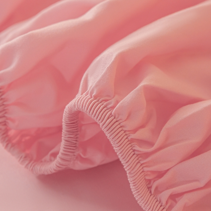 91家纺网 家纺一手货源 找家纺 梵克保罗 2025新款简约纯色亲肤磨毛床笠 淡粉