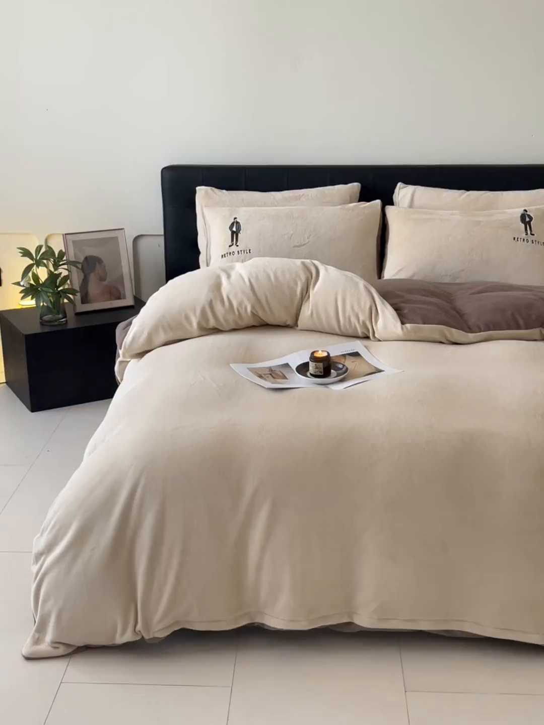 91家纺网 家纺一手货源 找家纺 ONE TWO ONE 121 新品【牛奶绒刺绣四件套】2025毛毯被子四件套单件床单被套床笠珊瑚绒牛奶绒冬被法兰绒兔毛绒男孩Boy Boy-复古咖