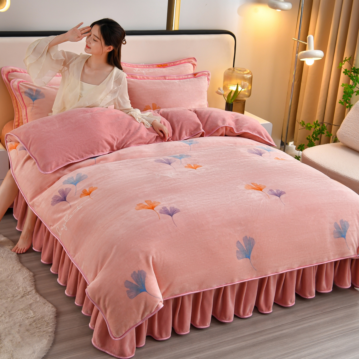 91家纺网 家纺一手货源 找家纺 （总）橘姿家纺 2025新款9-10斤牛奶绒四件套金貂绒四件套