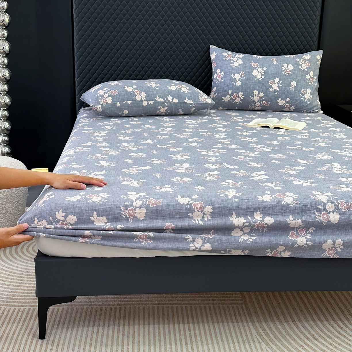 一比一家纺 2025新款高克重复古原麻床笠 夕颜