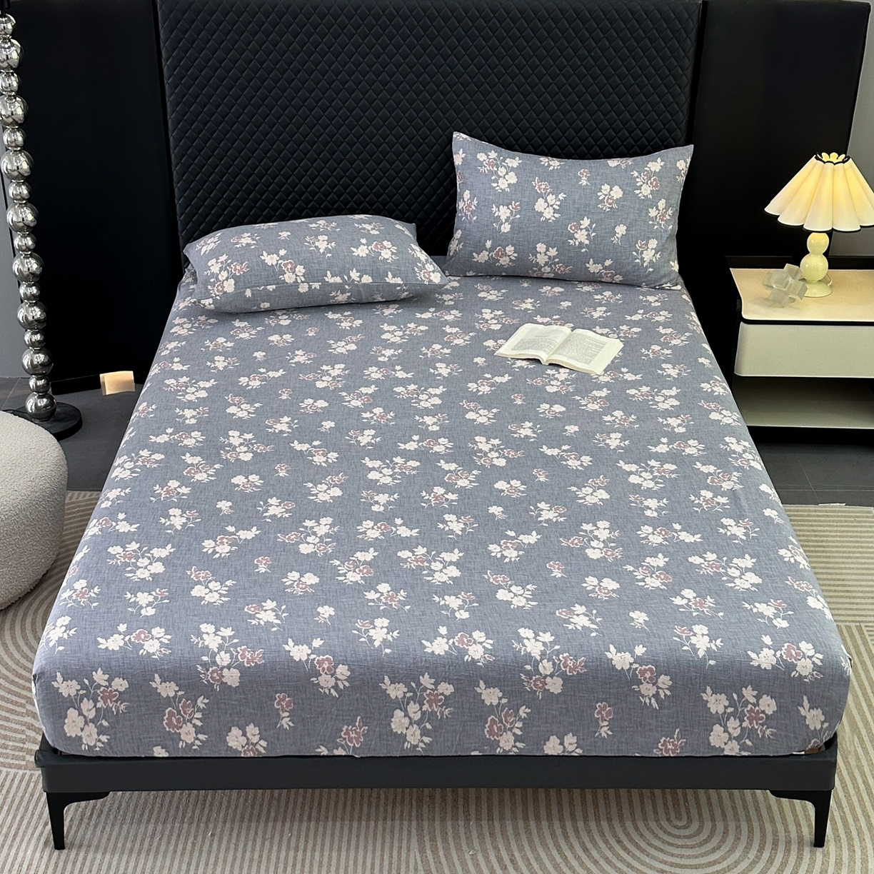 91家纺网 家纺一手货源 找家纺 一比一家纺 2025新款高克重复古原麻床笠 夕颜