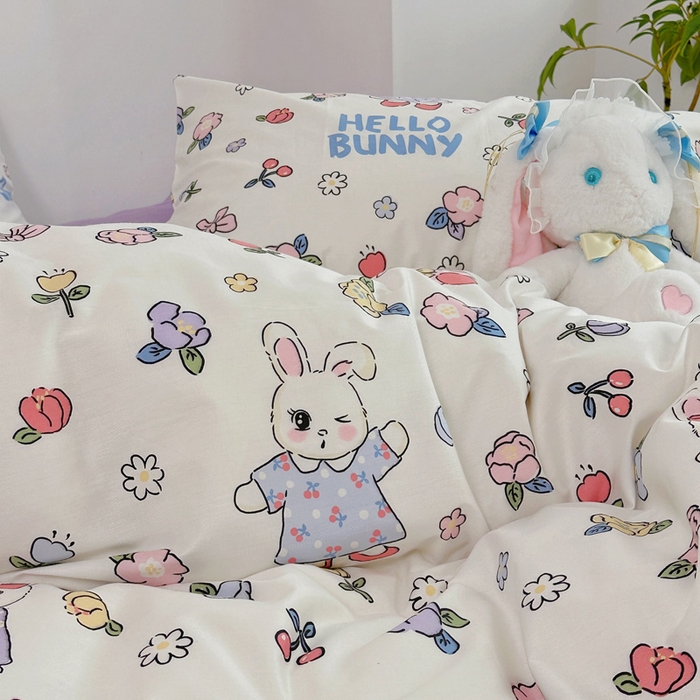 91家纺网 家纺一手货源 找家纺 （总）梵克保罗 2025春夏新款全棉小清新卡通碎花学生季系列三件套四件套