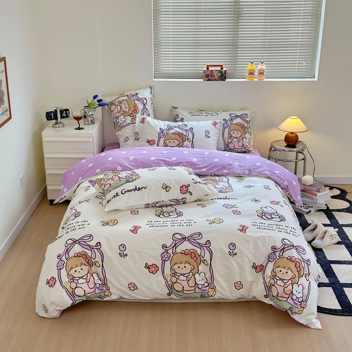 梵克保罗 2025春夏新款全棉小清新卡通碎花学生季系列三件套四件套 西莉娅