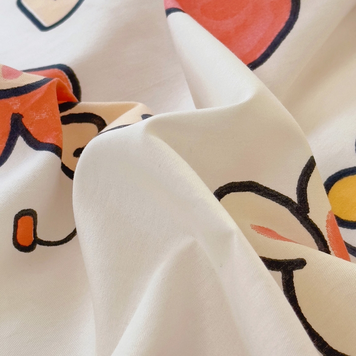 91家纺网 家纺一手货源 找家纺 梵克保罗 2025春夏新款全棉小清新卡通碎花学生季系列三件套四件套 梦甜