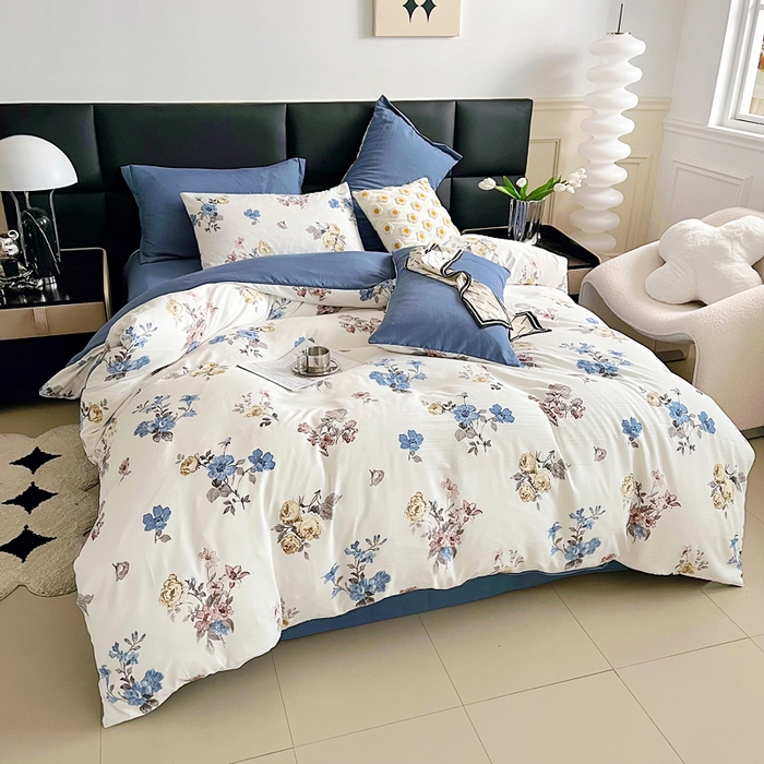 91家纺网 家纺一手货源 找家纺 （总）梵克保罗 2025春夏新款水洗棉麻学生季小号三件套