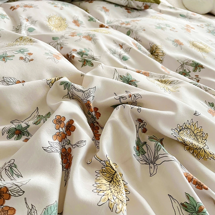 91家纺网 家纺一手货源 找家纺 梵克保罗 2025春夏新款水洗棉麻学生季小号三件套 向阳