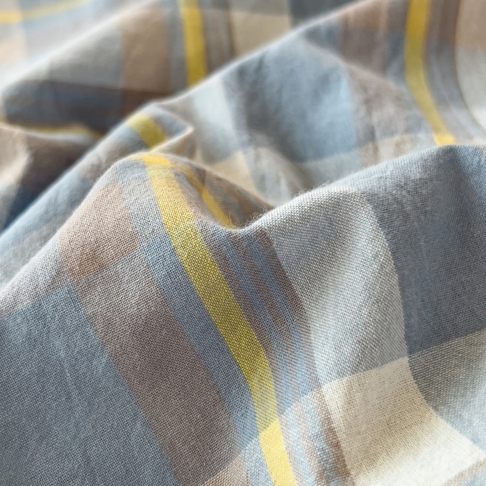 91家纺网 家纺一手货源 找家纺 梵克保罗 2025春夏新品无印风水洗棉学生六件套大礼包三件套枕套被套床单被芯床垫枕芯学生季 天蓝中格