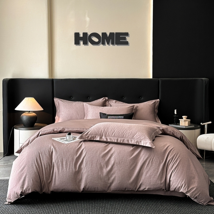 91家纺网 家纺一手货源 找家纺 梵克保罗 2025春夏新品50S长绒棉轻奢提花四件套 知禾-咖