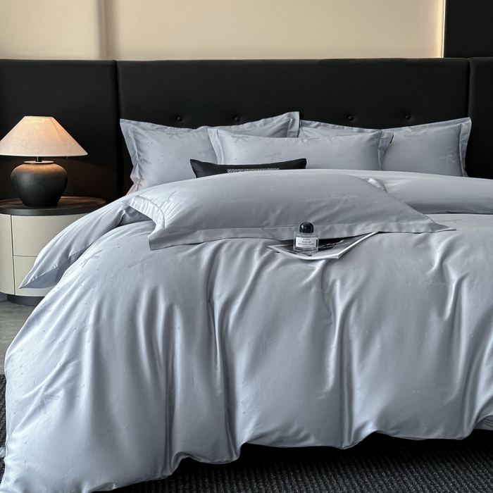 91家纺网 家纺一手货源 找家纺 梵克保罗 2025春夏新品50S长绒棉轻奢提花四件套 婉心-兰