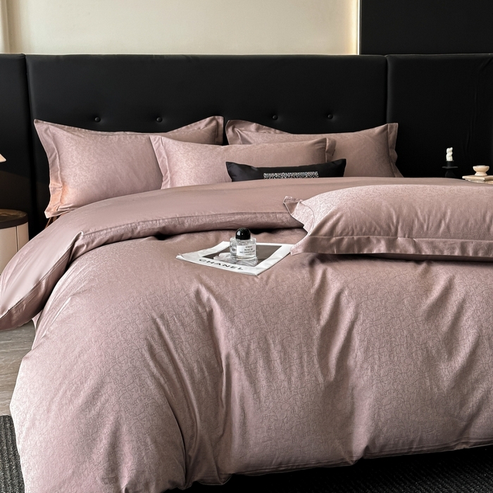 91家纺网 家纺一手货源 找家纺 梵克保罗 2025春夏新品50S长绒棉轻奢提花四件套 知禾-咖