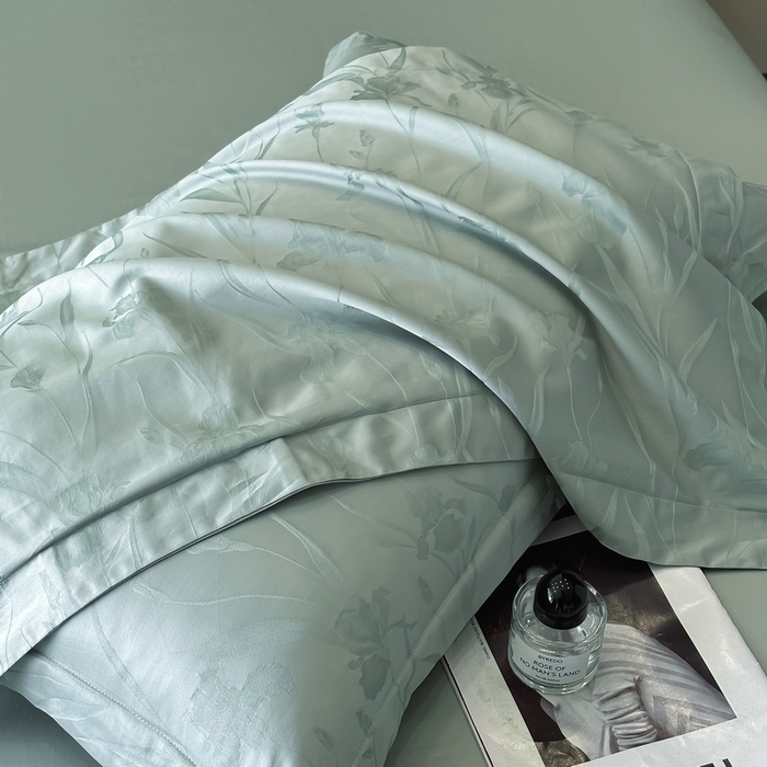 91家纺网 家纺一手货源 找家纺 梵克保罗 2025春夏新品50S长绒棉轻奢提花四件套 柔境-玉