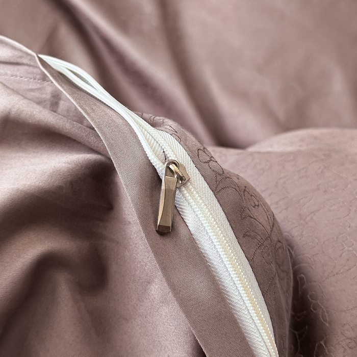 91家纺网 家纺一手货源 找家纺 梵克保罗 2025春夏新品50S长绒棉轻奢提花四件套 知禾-咖